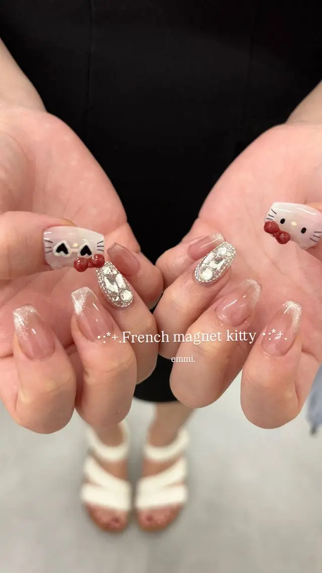 ネイル チークネイル フットネイル フレンチネイル ガーリー 氷ネイル・うるうるネイル ハンドネイル emmi nailのネイルデザイン