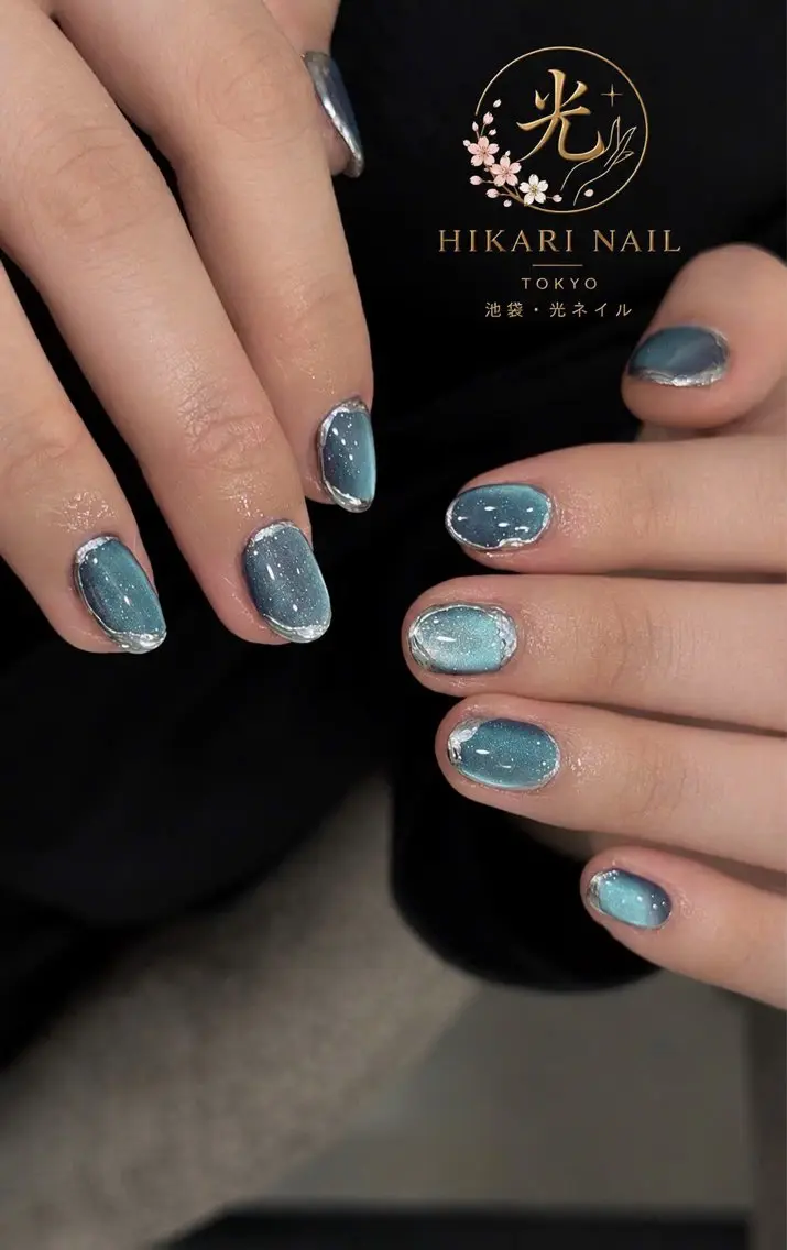 ネイル チークネイル 長さ出し フレンチネイル ガーリー ハート ハンドネイル HikariNail Ikebukuroのネイルデザイン