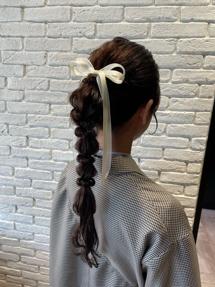 ロング ヘアアレンジ 髪質改善/縮毛矯正/ 透明感🩵NANAのヘアスタイル