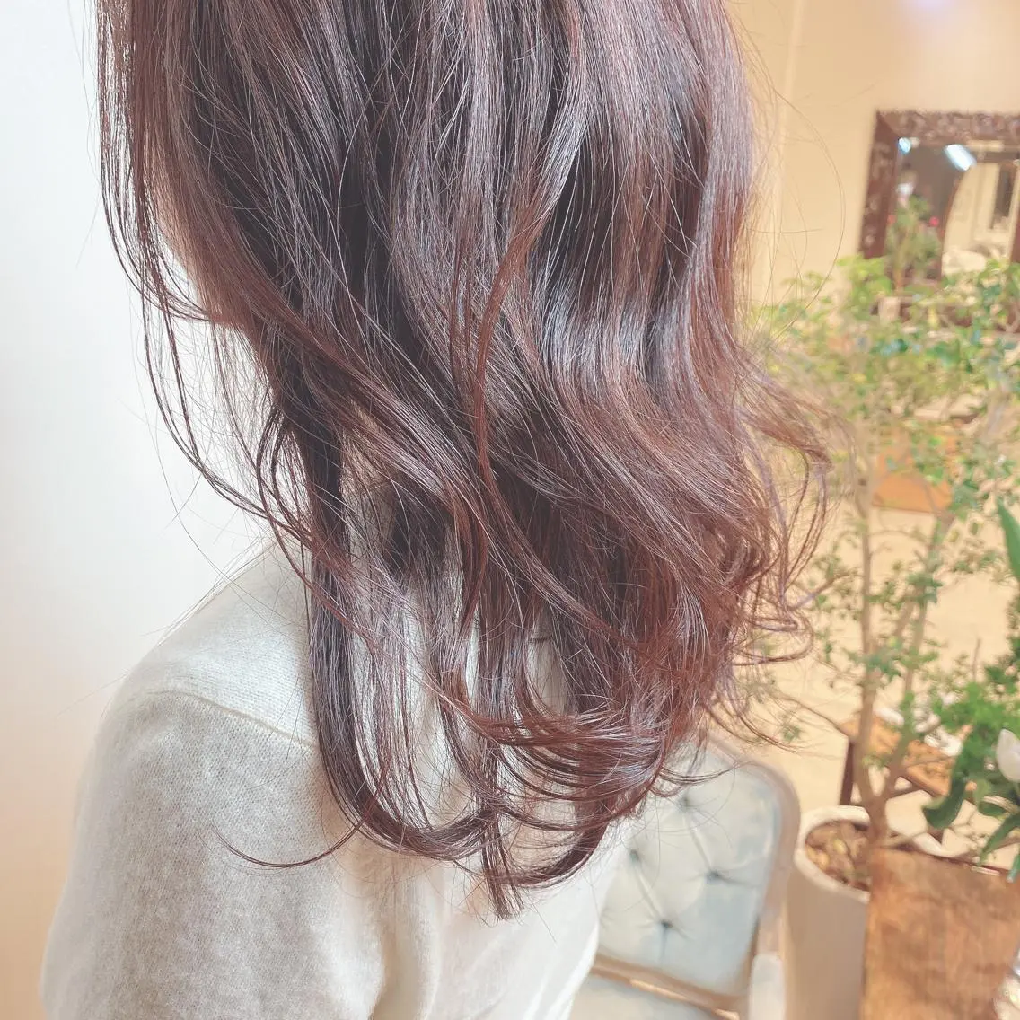 ロング カラー ヘアアレンジ 美髪矯正 韓国レイヤーのヘアスタイル