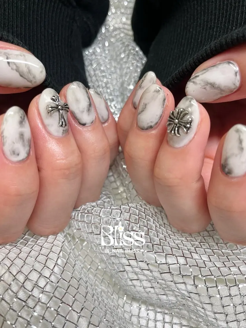 ネイル 大理石ネイル(マーブル) 持ち込み ハンドネイル NAIL BLISSのネイルデザイン