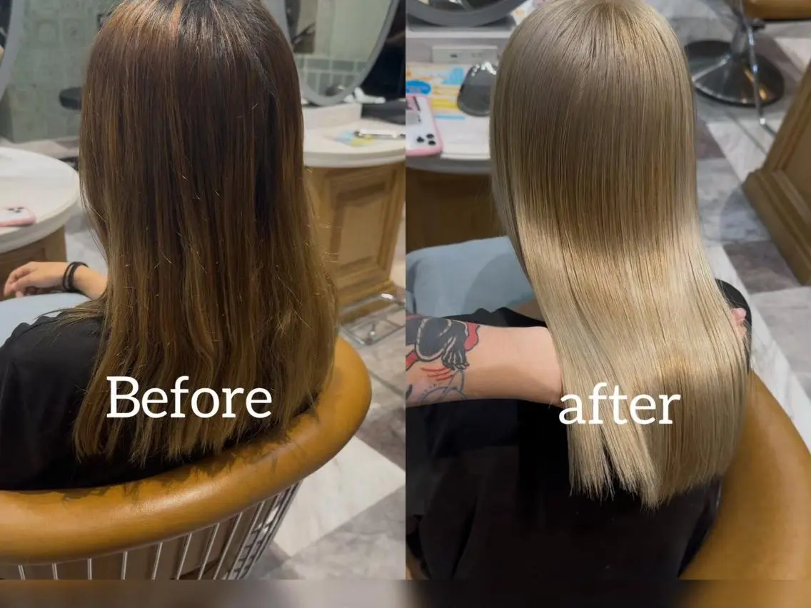カラー セミロング Lond roseのヘアスタイル