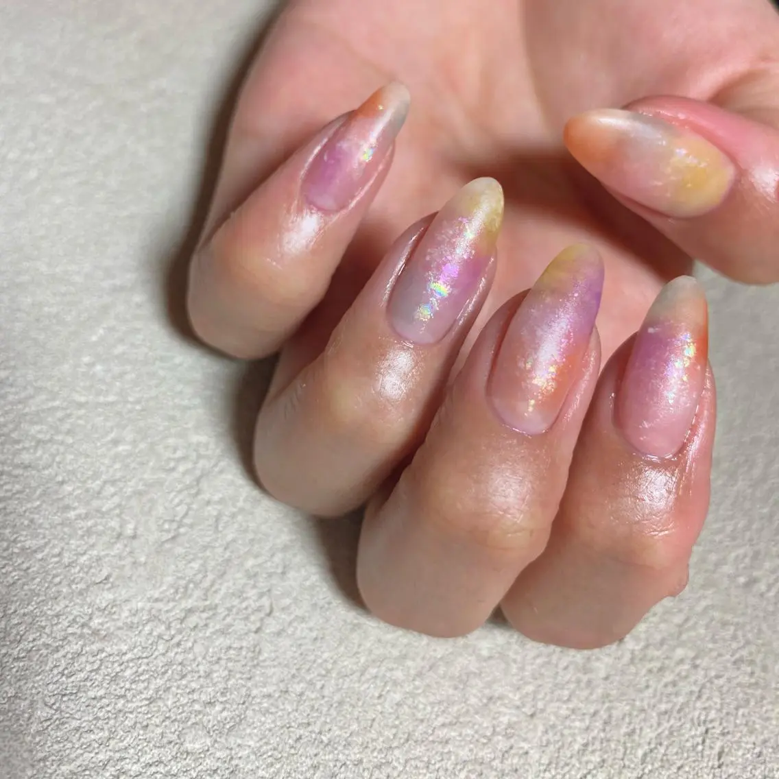 ネイル アートネイル ニュアンスネイル 春ネイル 夏ネイル ハンドネイル 山田 貴子のネイルデザイン