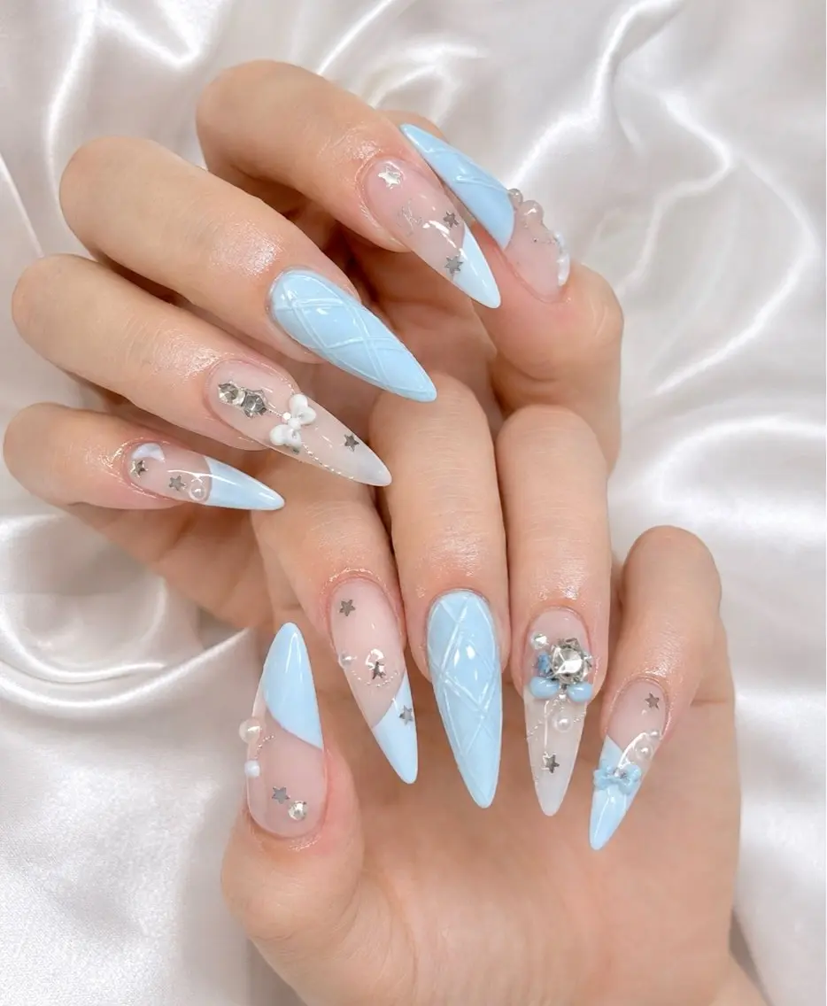 ネイル アートネイル ジェルネイル キラキラネイル 韓国ネイル ロングネイル Labon Nails Artのネイルデザイン