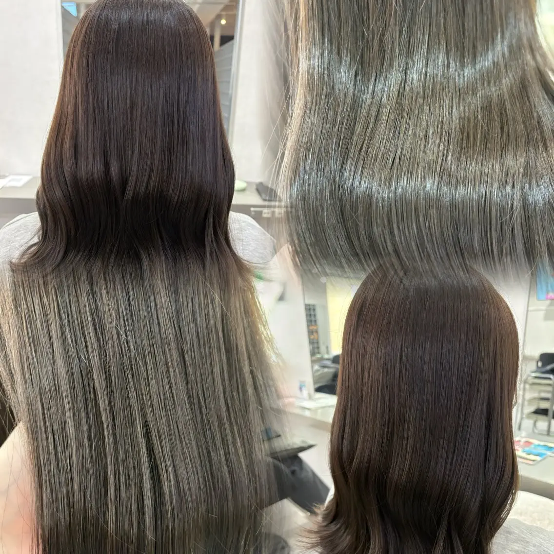 セミロング カラー ヘアアレンジ 透明感カラー グレージュ ラベンダーカラー ラベンダーグレージュ ラベンダーグレー カット トリートメント 透明感カラー/顔周り カット🌸サクラ🌸のヘアスタイル