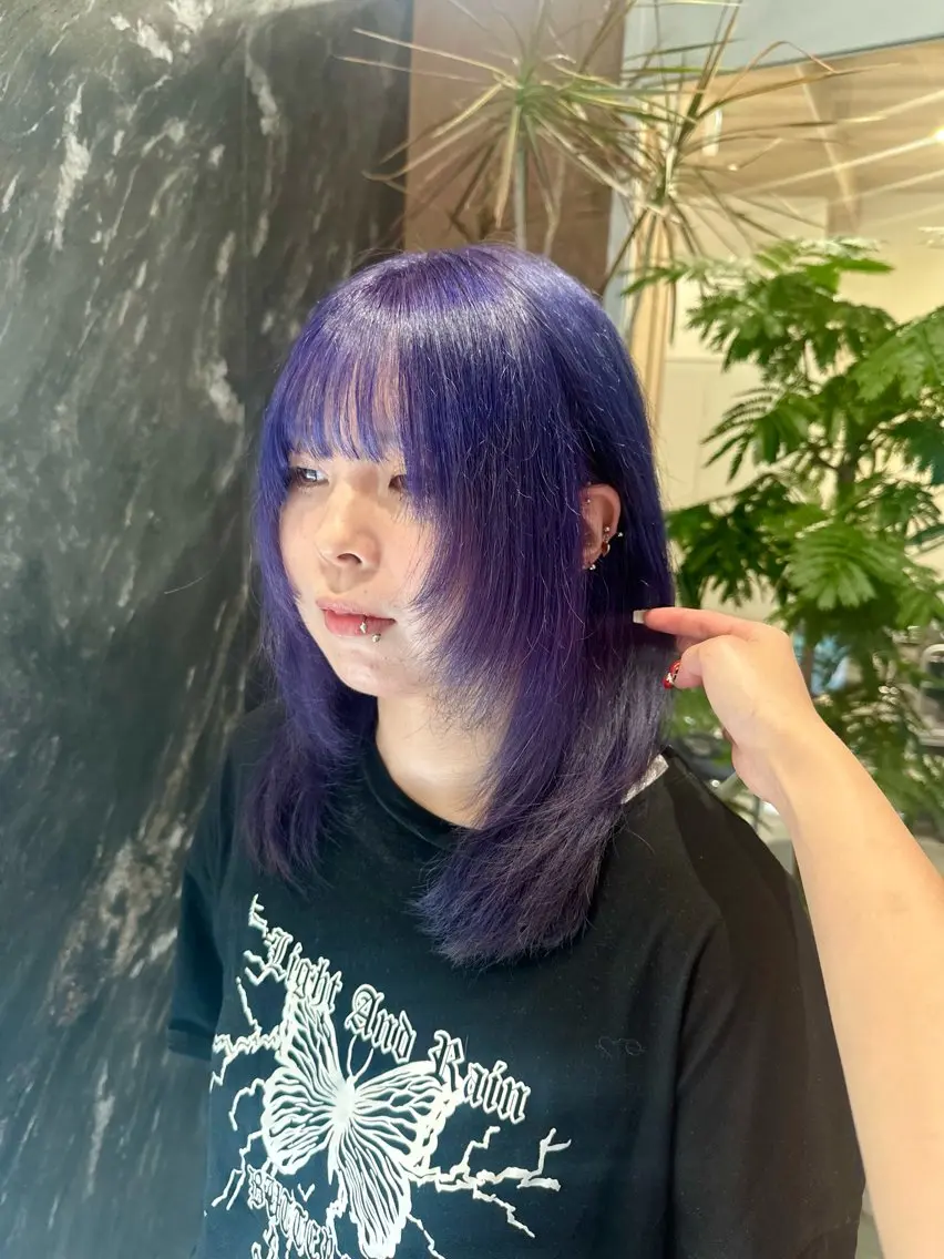 セミロング カラー ブリーチ ケアブリーチ ダブルカラー ハイトーンカラー ラベンダーカラー 💋ハイトーンデザイ ンヘア💋A'nyuのヘアスタイル