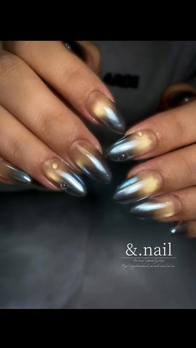 ネイル グラデーション ミラーネイル ハンドネイル &.nail/ ニュアンス/持込み可のネイルデザイン