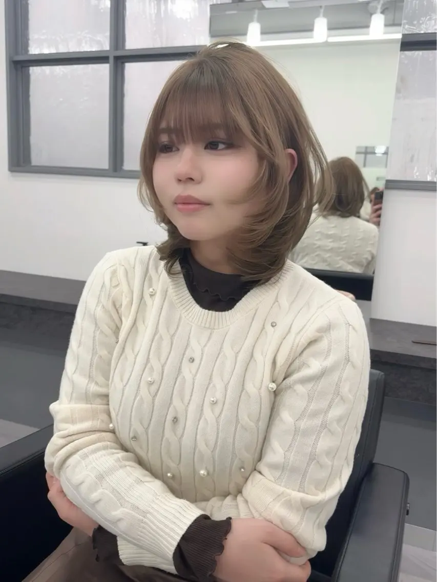 ミディアム ハッシュカット 永田竜一/ 浜松のレイヤーマンのヘアスタイル