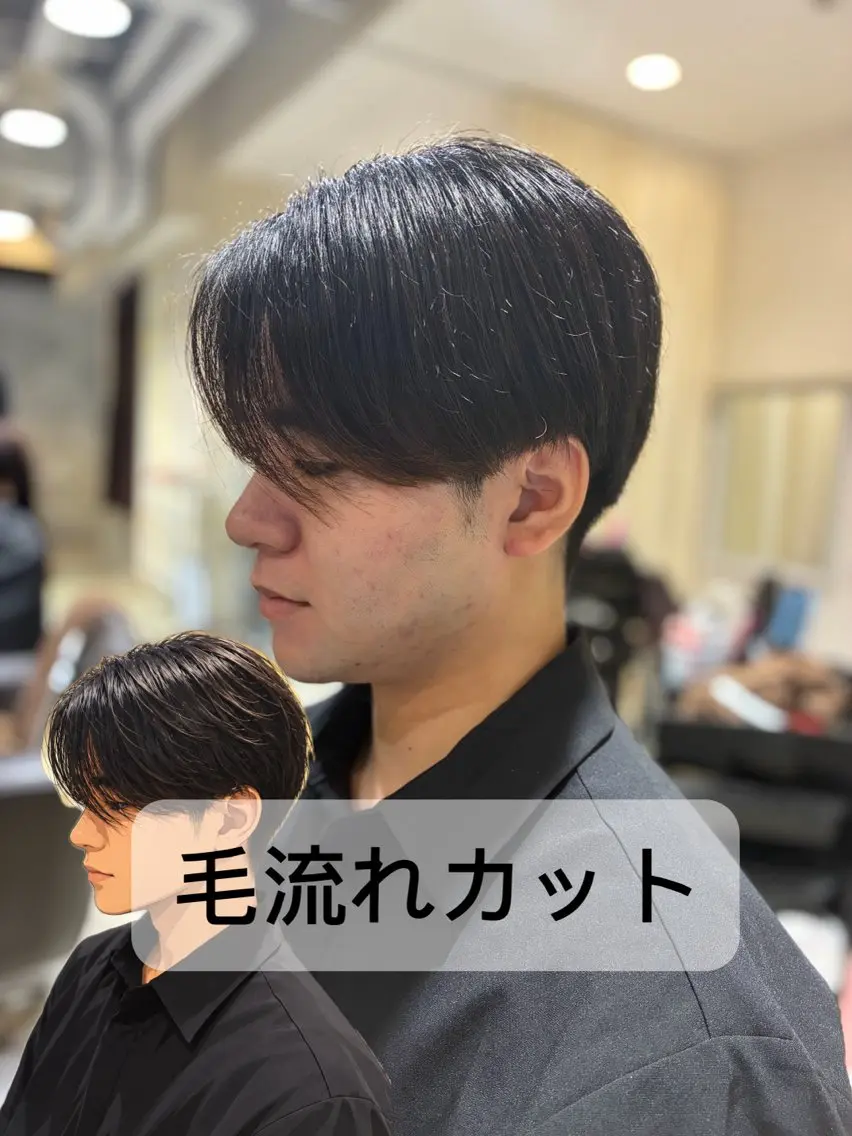 ミディアム メンズ カット 【水素カラー/メンズ 】Lee布施/純平のヘアスタイル
