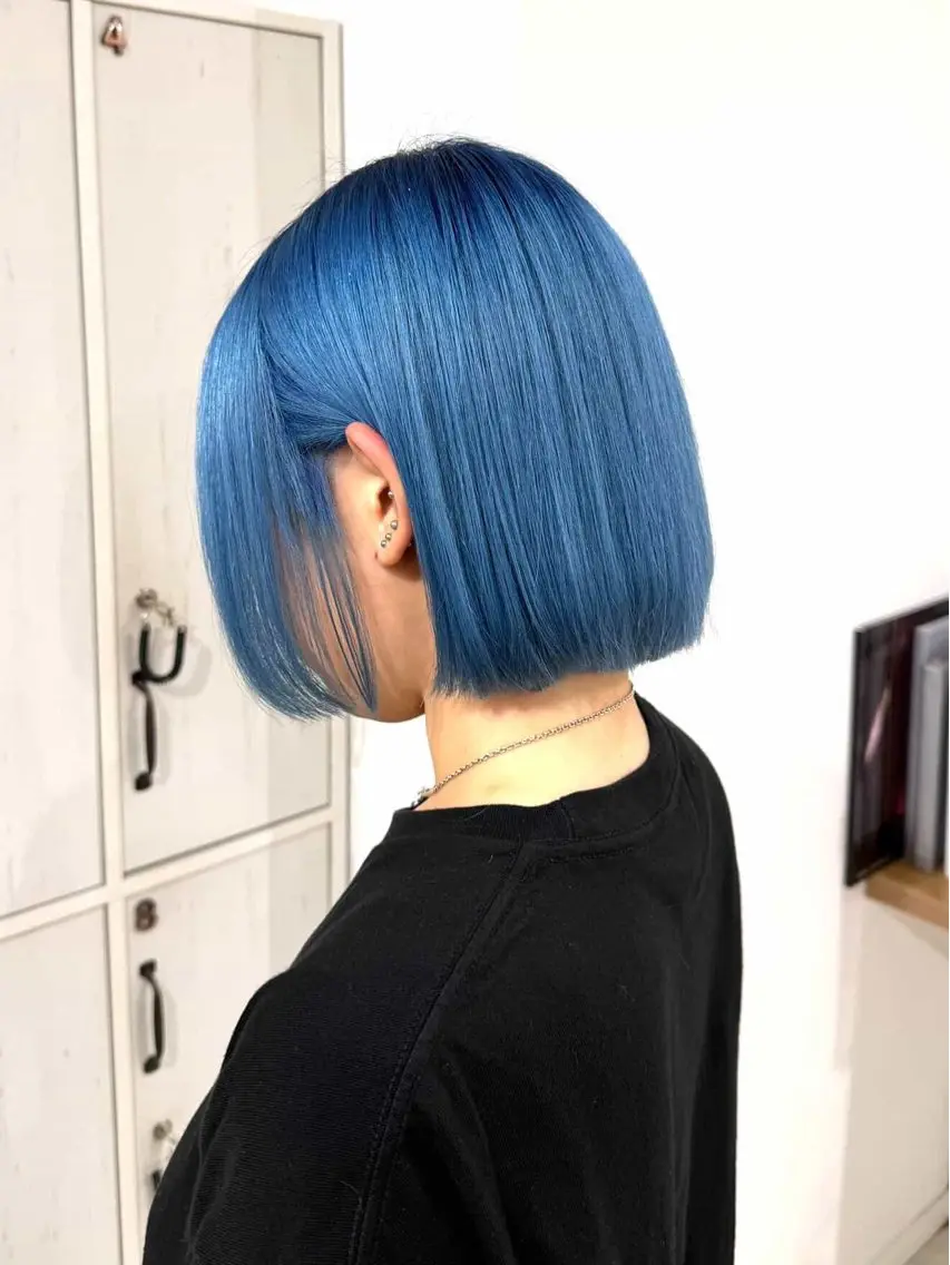 カラー ブリーチ ブルーカラー 透明感カラー ハイトーンカラー ネイビーカラー 北千住/ハイトーン /𝐑𝐢𝐤𝐮のヘアスタイル