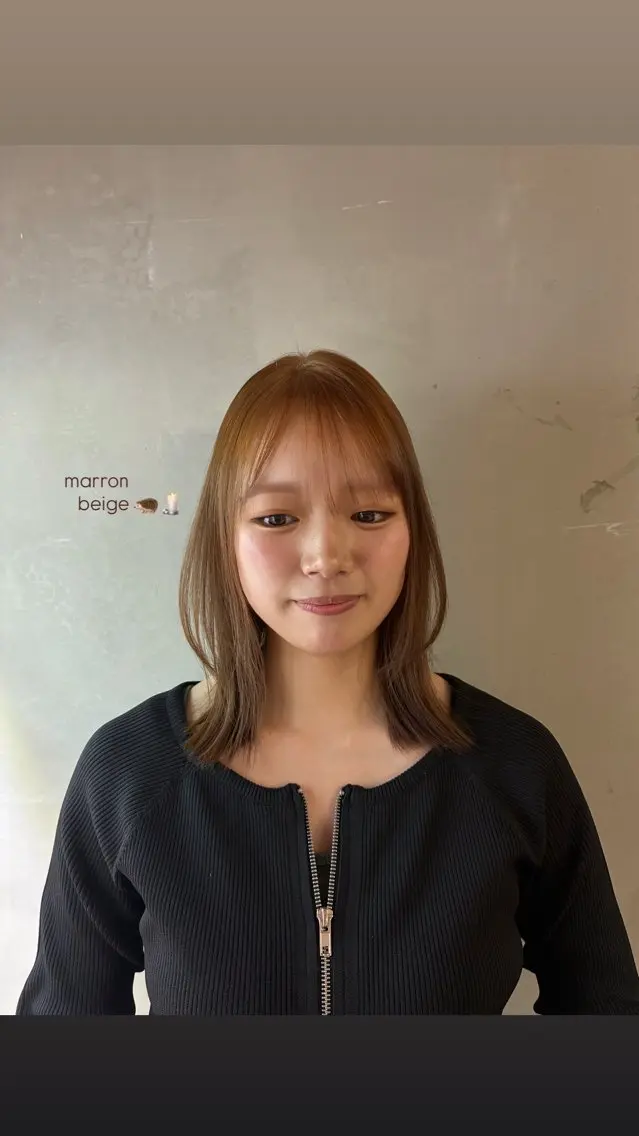 ミディアム ヘアカラー nanami🏷🤎 ベージュのヘアスタイル