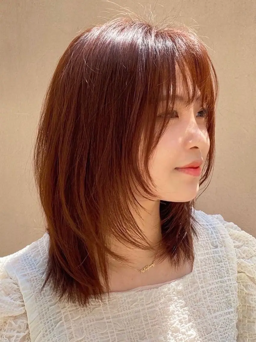 セミロング カラー パーマ ヘアアレンジ 艶髪/髪質改善/縮毛 masae🌼のヘアスタイル