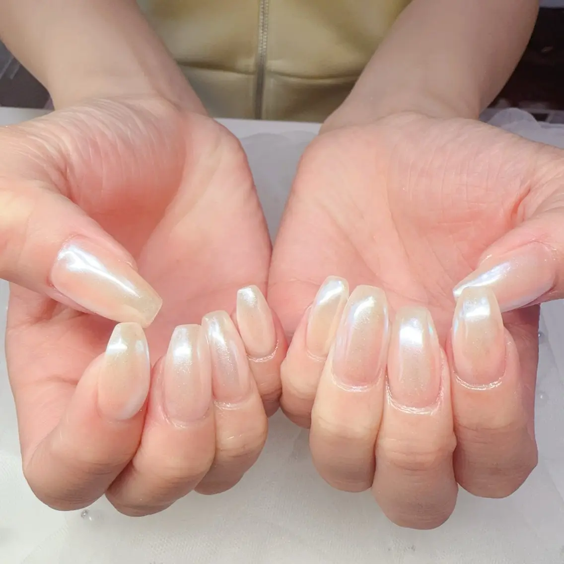 ネイル オーロラネイル チークネイル 成人式 長さ出し ジェルネイル ハンドネイル YUYI.nail salonのネイルデザイン