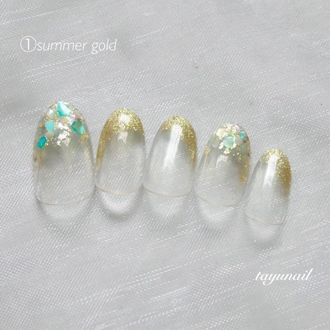 ネイル アートネイル ブルー フットネイル フレンチネイル ジェルネイル ネイルサロン 【たゆnail】のネイルデザイン