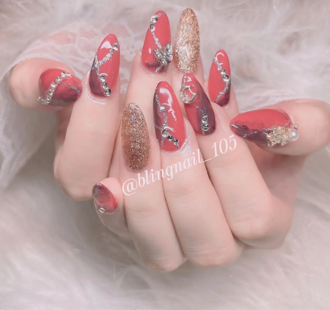 ネイル 24時まで❤︎韓国、 ワンホンネイルのネイルデザイン