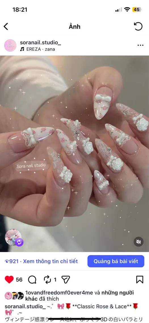 ネイル ガーリー ハート 韓国ネイル ニュアンスネイル リボン Sora nail 長さ出し専門店のネイルデザイン