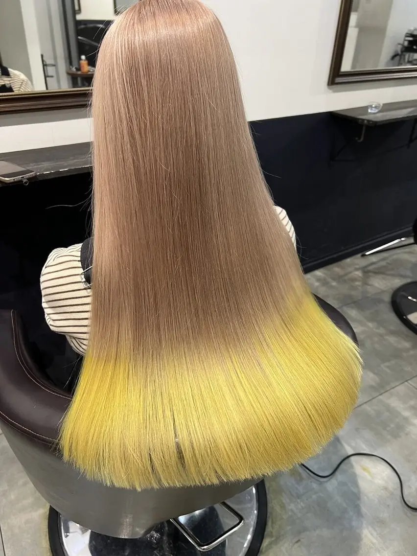 ロング カラー ブリーチ ケアブリーチ ケアカラー 透明感カラー ダブルカラー ヘアカラー トリートメント ｉｌｉ 大阪のヘアスタイル