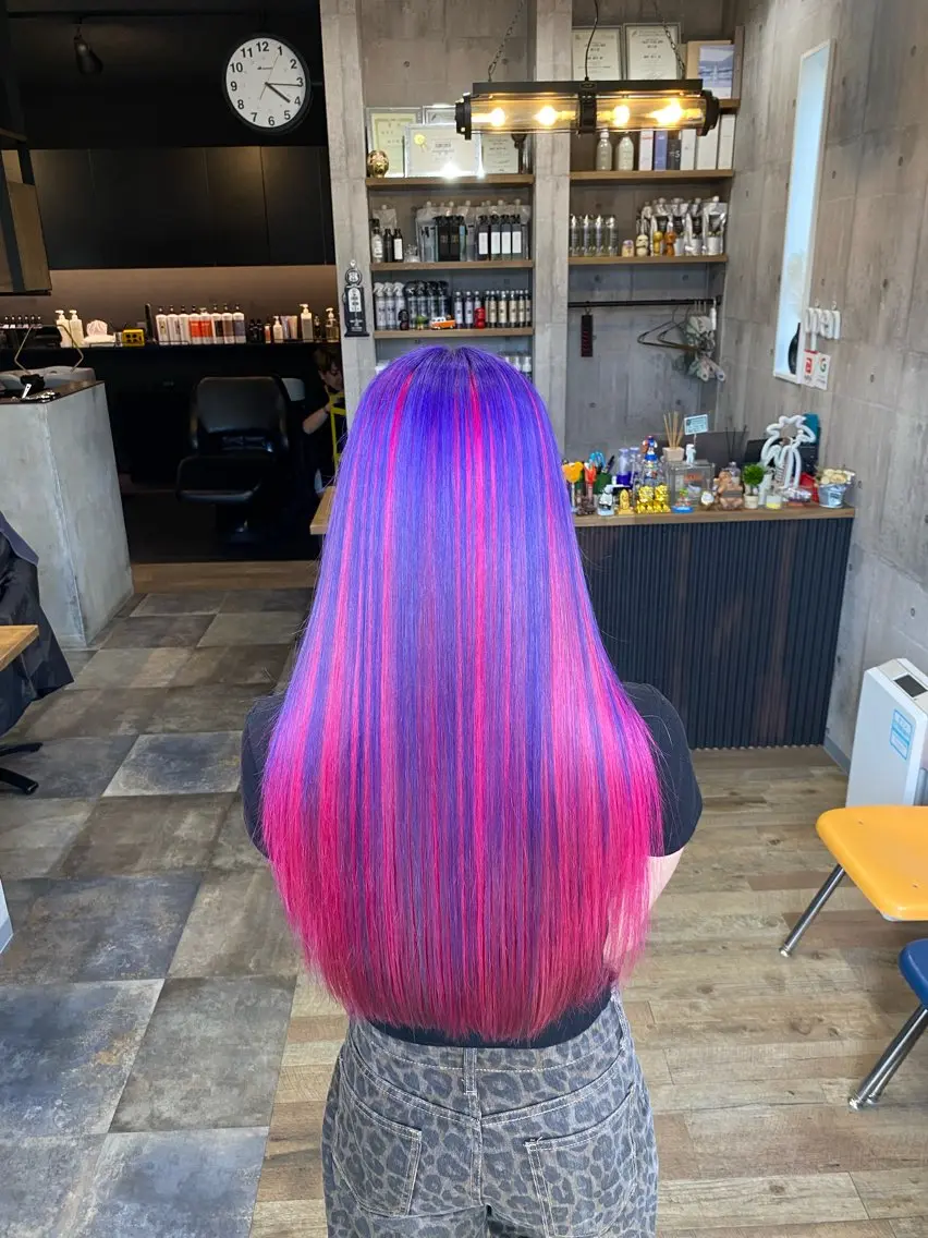 ロング カラー ヘアカラー わたぬき りるのヘアスタイル