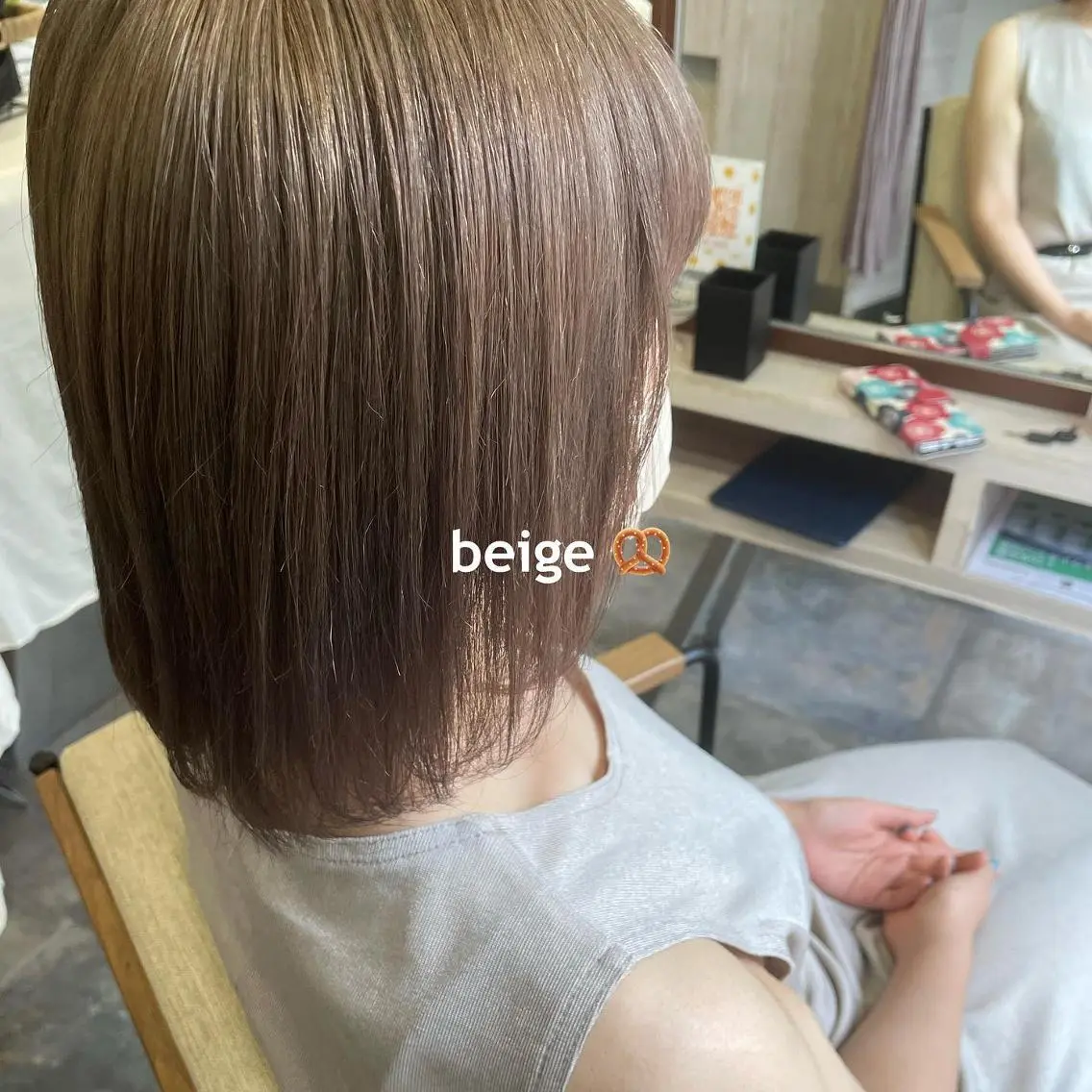 ミディアム カラー ベージュカラー 吉村 夏椰のヘアスタイル