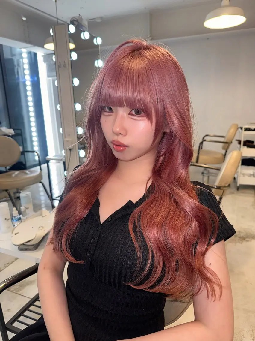 ロング カラー カット ヘアカラー トリートメント ヘッドスパ ヘアセット HARUNA/原宿/ デザイン/カットのヘアスタイル