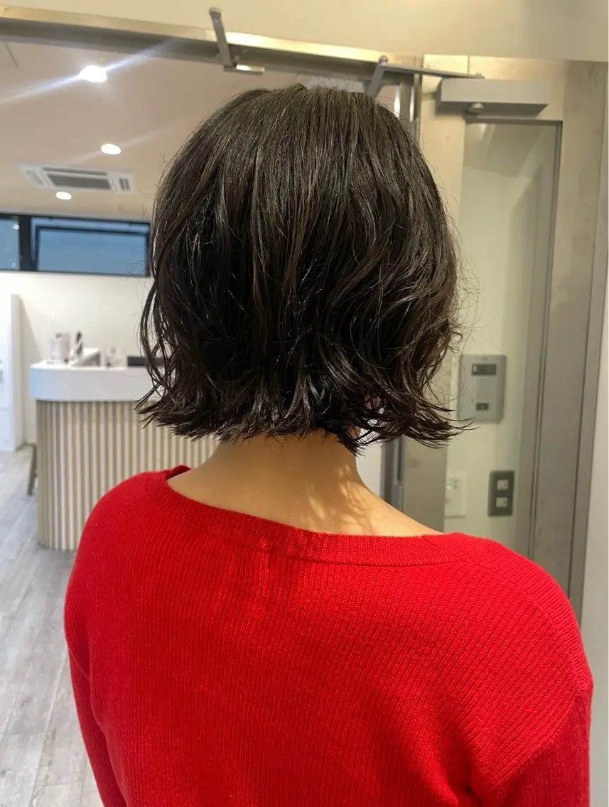 パーマ 抜け感ボブ×パーマ |kazaneのヘアスタイル