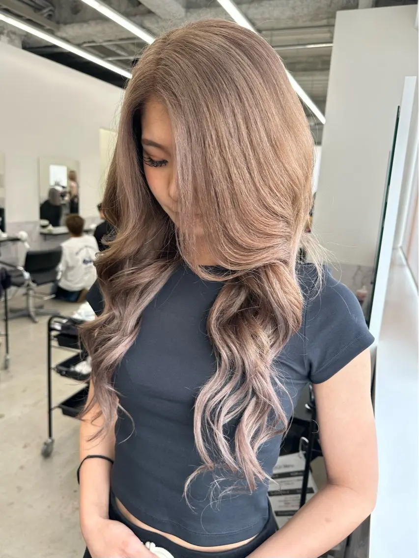 ロング カラー ブリーチ ケアブリーチ ロング トリートメント ヘアカラー ブリーチ/ハイトーン 名古屋栄/SHIONのヘアスタイル
