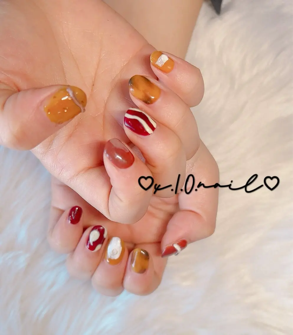 ネイル アニマル柄 アートネイル 持ち込み ニュアンスネイル ネイルチップ ハンドネイル x.1.0.nail ♡Cのネイルデザイン