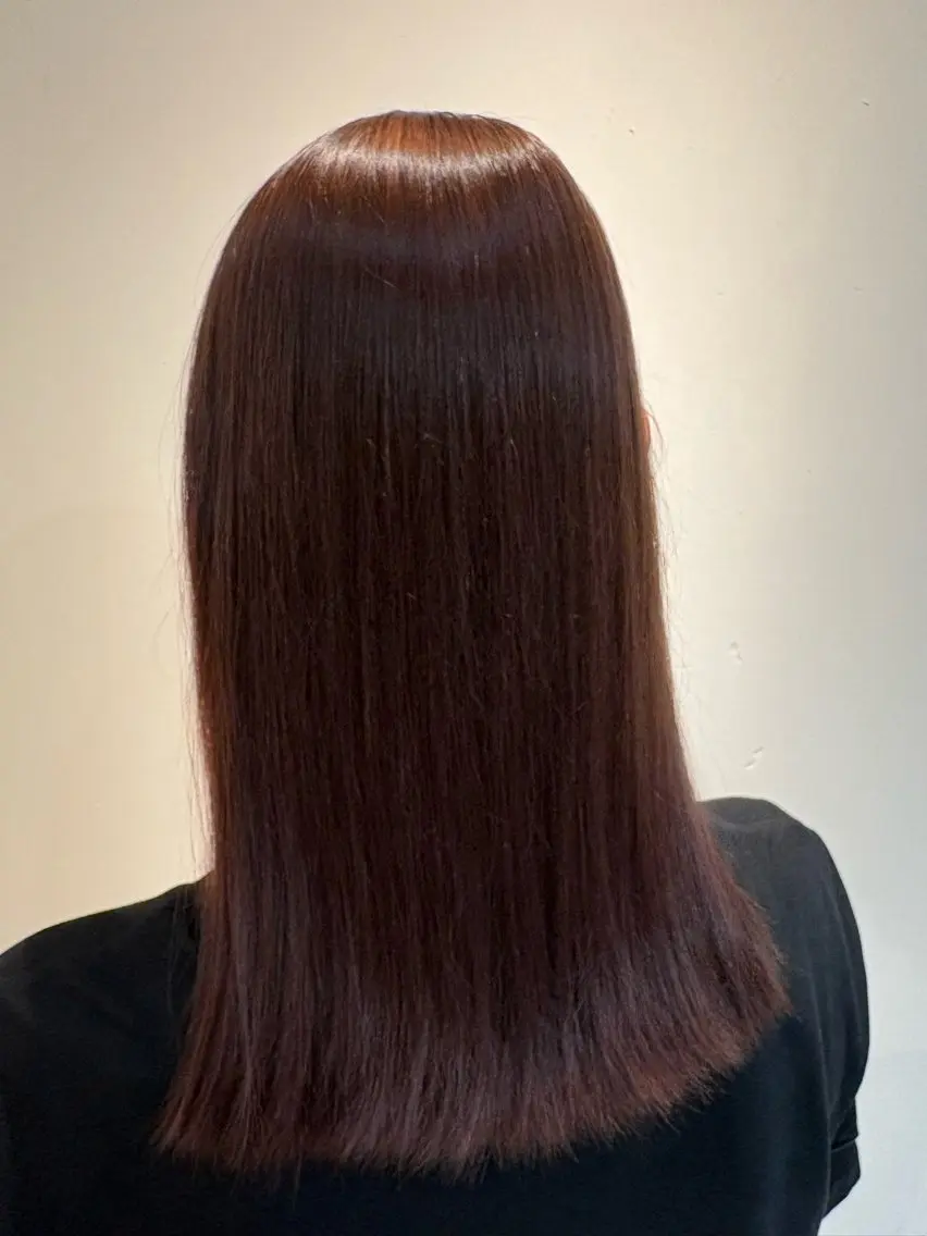 セミロング カラー ブラウンカラー ピンクカラー ピンクブラウン 濱野 彩花のヘアスタイル