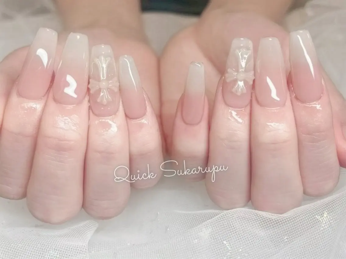 ロング ハンドネイル Quick Sukarupuのネイルデザイン