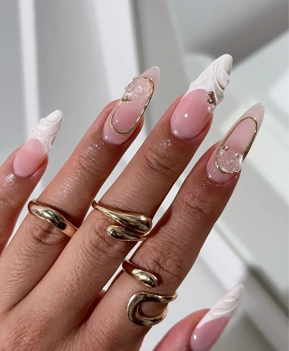 ネイル アートネイル フレンチネイル ジェルネイル 韓国ネイル ミラーネイル Rin Nail 新大久保店のネイルデザイン
