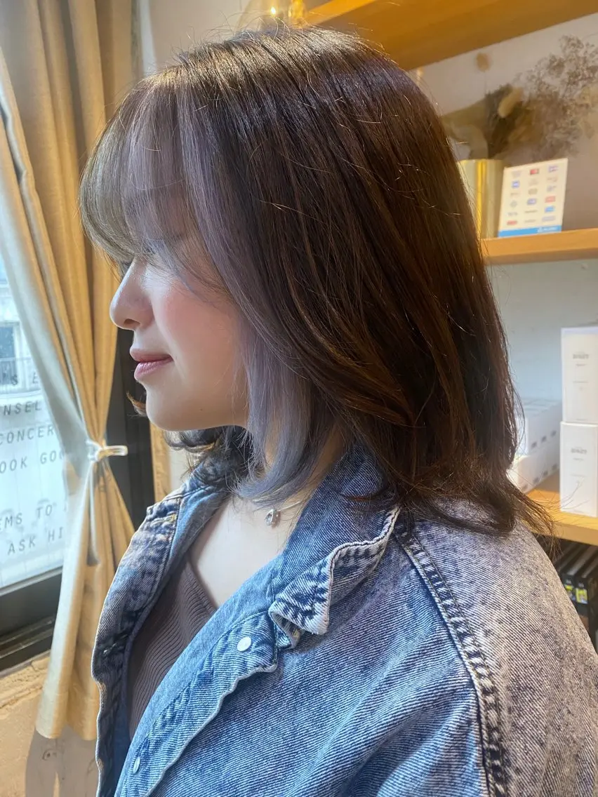 ミディアム カラー インナーカラー アシカガ ヨウコのヘアスタイル