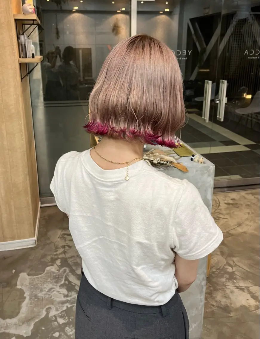 カラー ブラウンカラー デザインカラー ピンクカラー シルバー デザインカラー /るあんのヘアスタイル