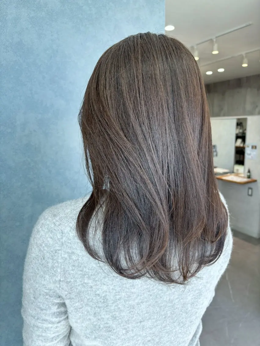 ミディアム カラー ベージュカラー ブラウンカラー ブラウンベージュ 六丁の目/伊藤 /大人可愛いショートのヘアスタイル