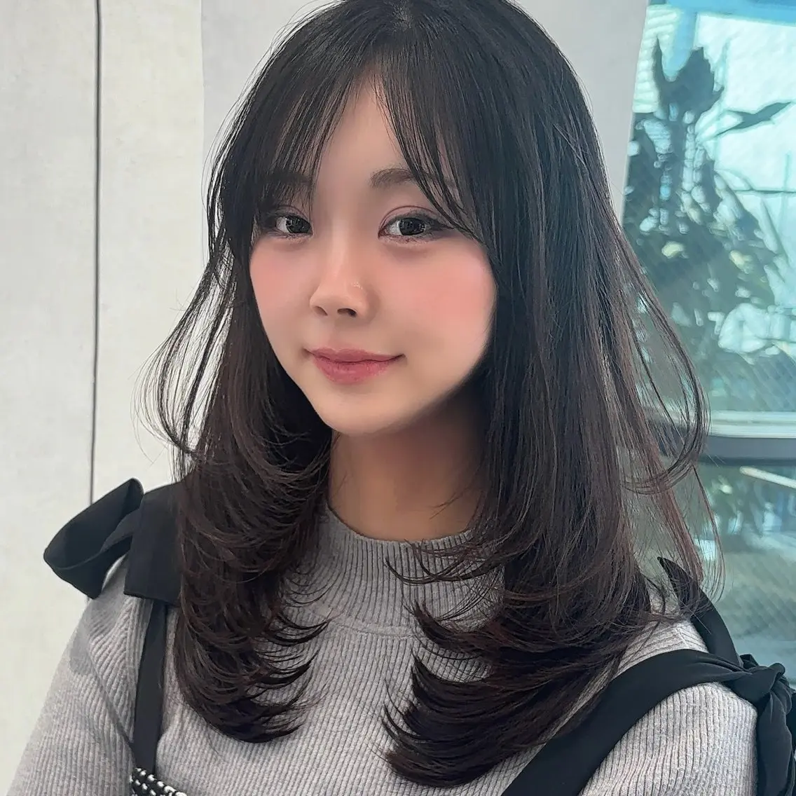 セミロング カラー カット ヘアカラー 結べるレイヤーカット /カラー/あさかのヘアスタイル