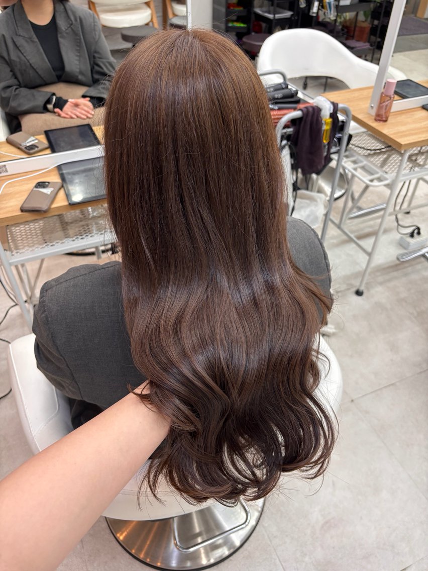 セミロング カラー ブラウンカラー チョコレートブラウン カット ヘアカラー トリートメント ヘアセット 𝗆𝗂𝗒𝗎 🐈‍⬛🎀のヘアスタイル