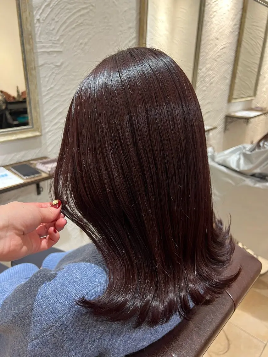 セミロング カラー 🥀韓国ヘア🥀 宮津真菜のヘアスタイル