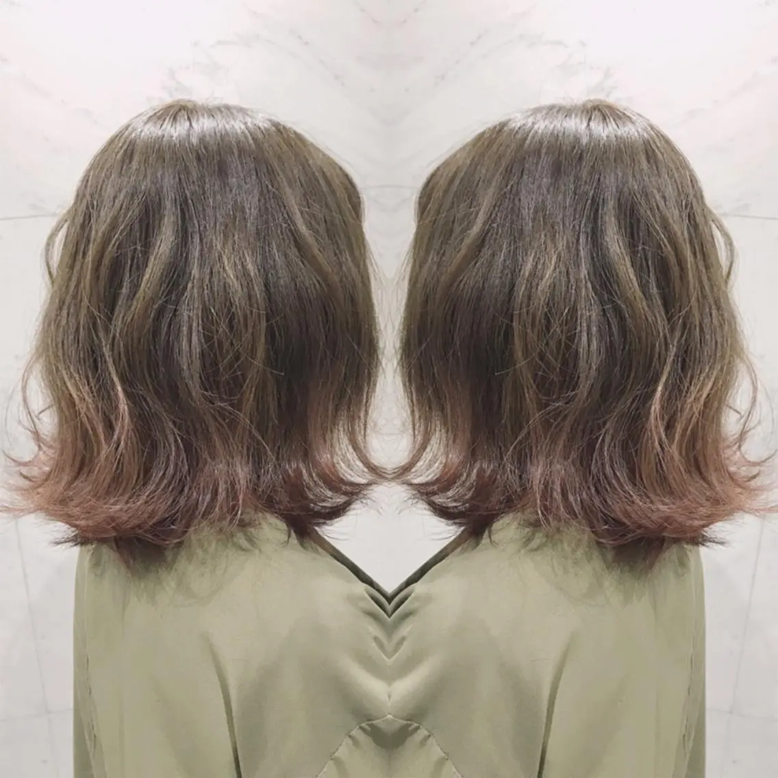 ミディアム カラー ヘアカラー 重政 和樹のヘアスタイル