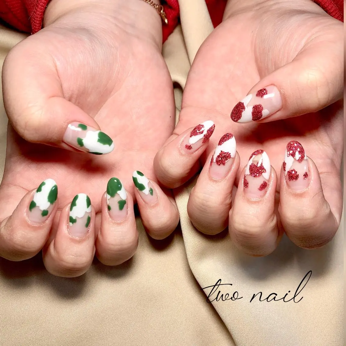 ネイル アートネイル フットネイル ハート ニュアンスネイル ホワイト two nailのネイルデザイン