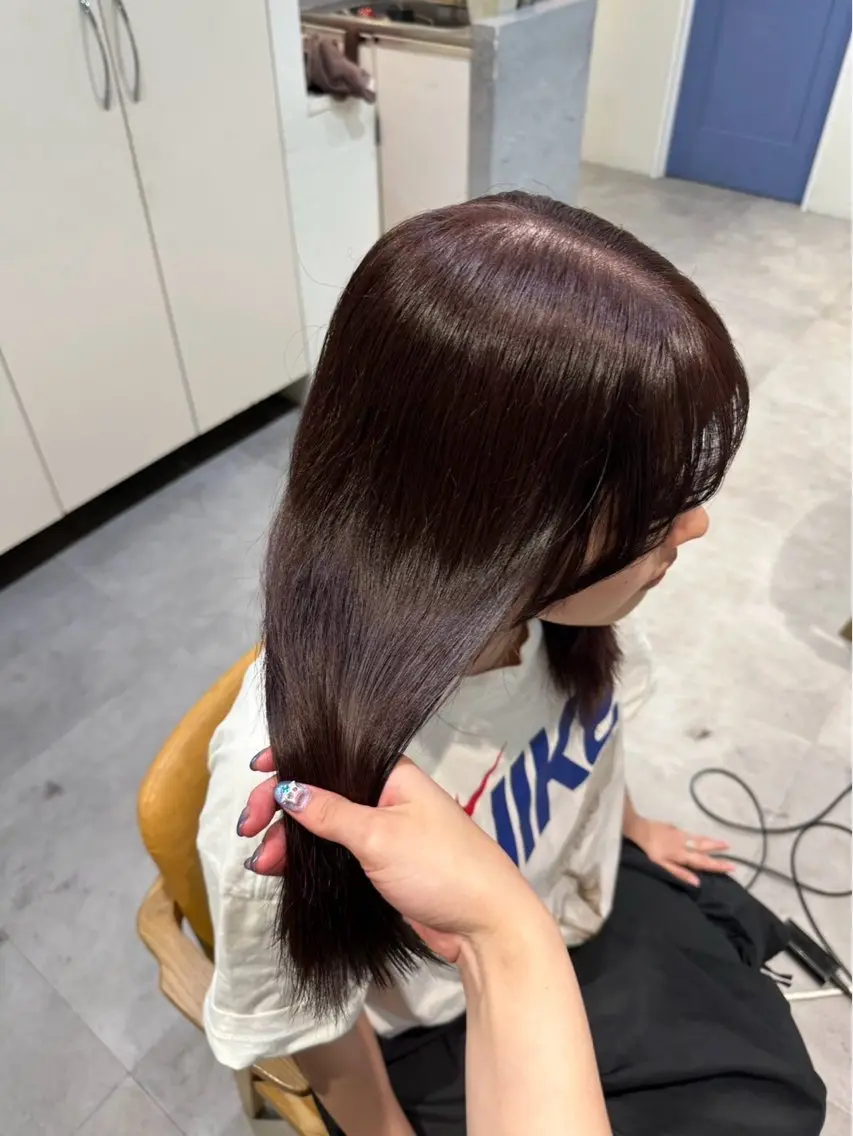 ロング カラー ヘアカラー HANAME 原宿美容室のヘアスタイル