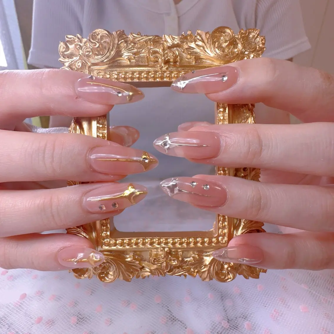 ネイル オーロラネイル フットネイル 韓国ネイル ラメ(グリッター) ラメグラデーション Belle nail salon 新小岩のネイルデザイン