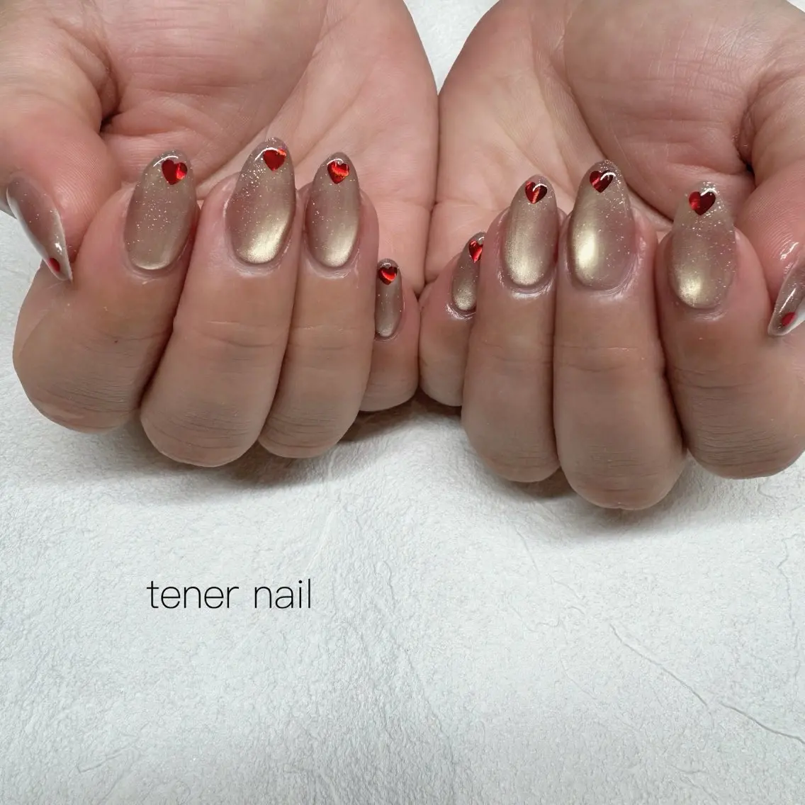 ネイル ハート マグネットネイル ハンドネイル テネルネイル tener nailのネイルデザイン