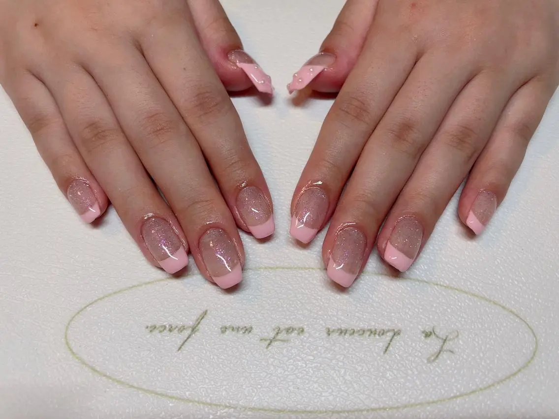 ネイル フレンチネイル ピンク ハンドネイル エン Nail salonのネイルデザイン