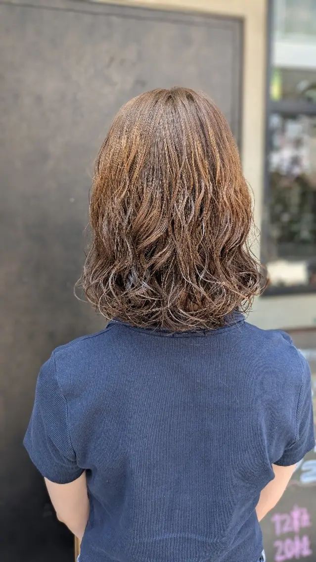 ミディアム パーマ ミディアムパーマ 育てる髪質改善🩵 naoko🩵南行徳のヘアスタイル