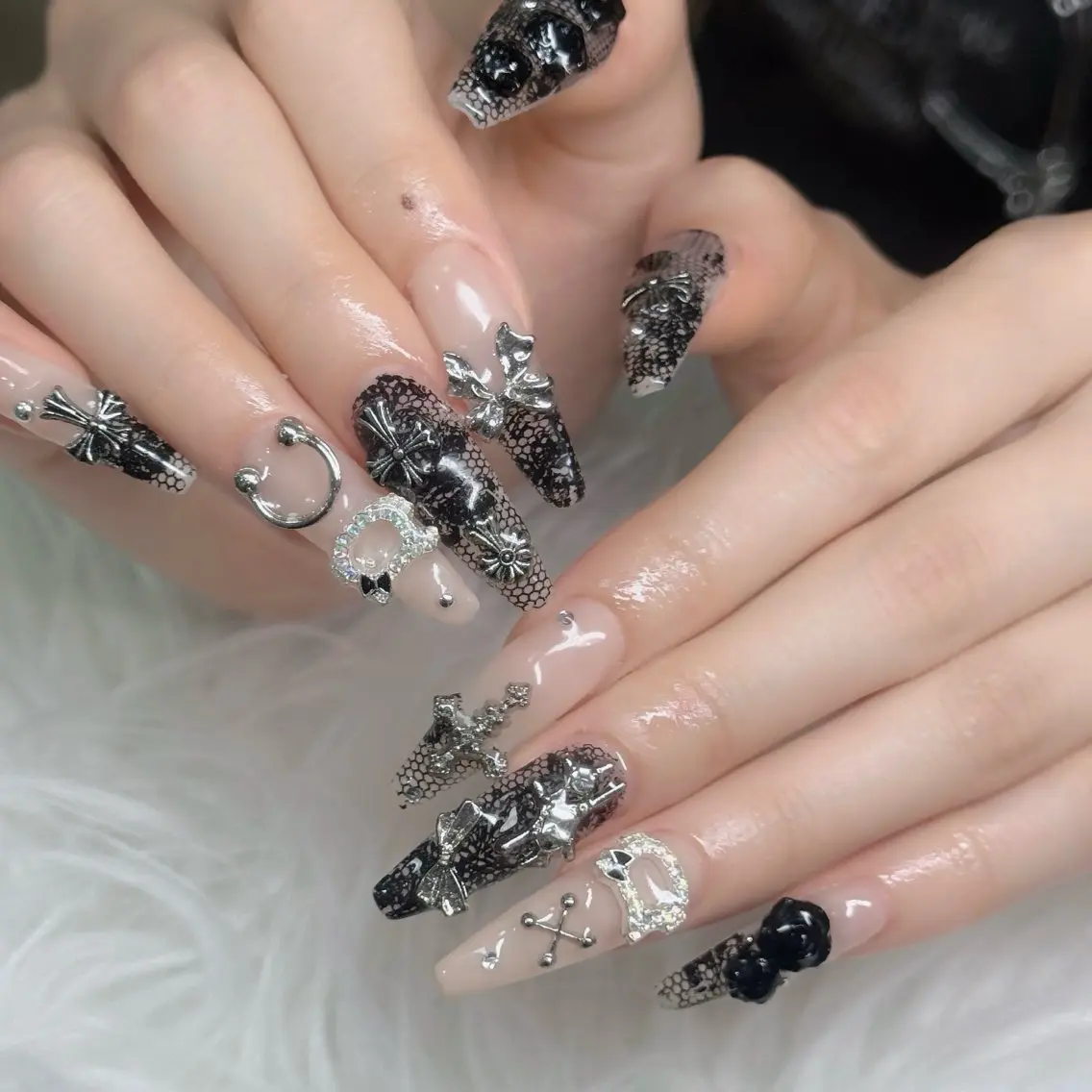 ネイル フットネイル フレンチネイル グラデーション 韓国ネイル ロングネイル ハンドネイル Hani Nail Salonのネイルデザイン