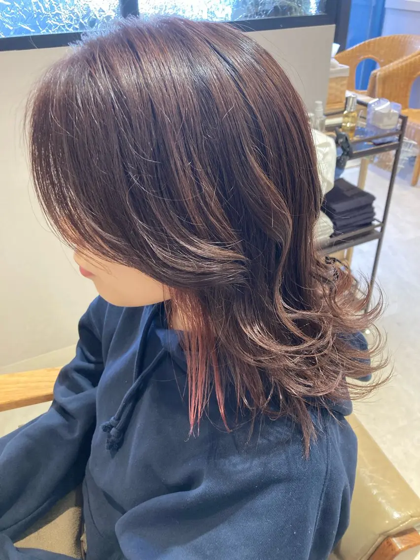 ミディアム ヘアカラー ツヤカラー3850 まいのヘアスタイル