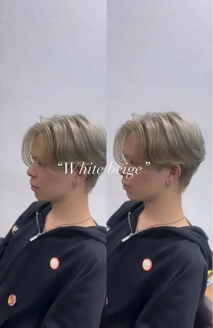 ショート カラー メンズ ベージュカラー ホワイトベージュ ヘアカラー 👑カラーリスト👑 /石塚恒太郎のヘアスタイル