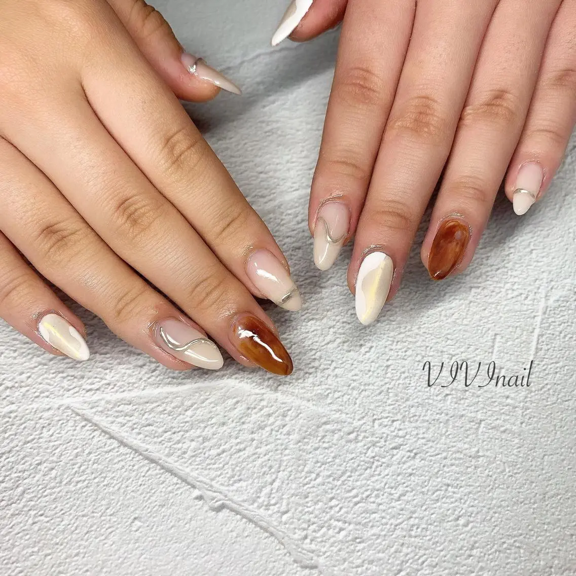 ネイル ニュアンスネイル ハンドネイル vivi nailのネイルデザイン