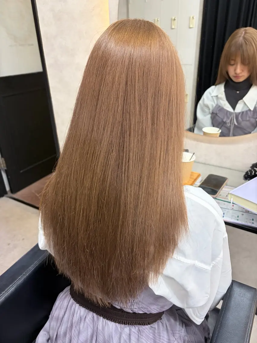 【ダメージ最小限に雰囲気を変えたい人必見👀💡】ダブルカラー（ブリーチなし）＋3stepトリートメント🤎✨️の写真