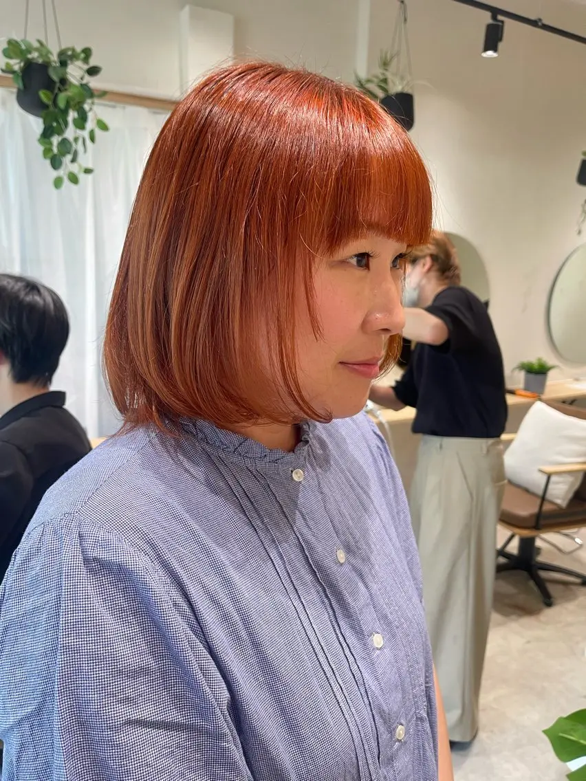ミディアム カラー カット ヘアカラー ミレイ/layer/ ブリーチなしWカラーのヘアスタイル