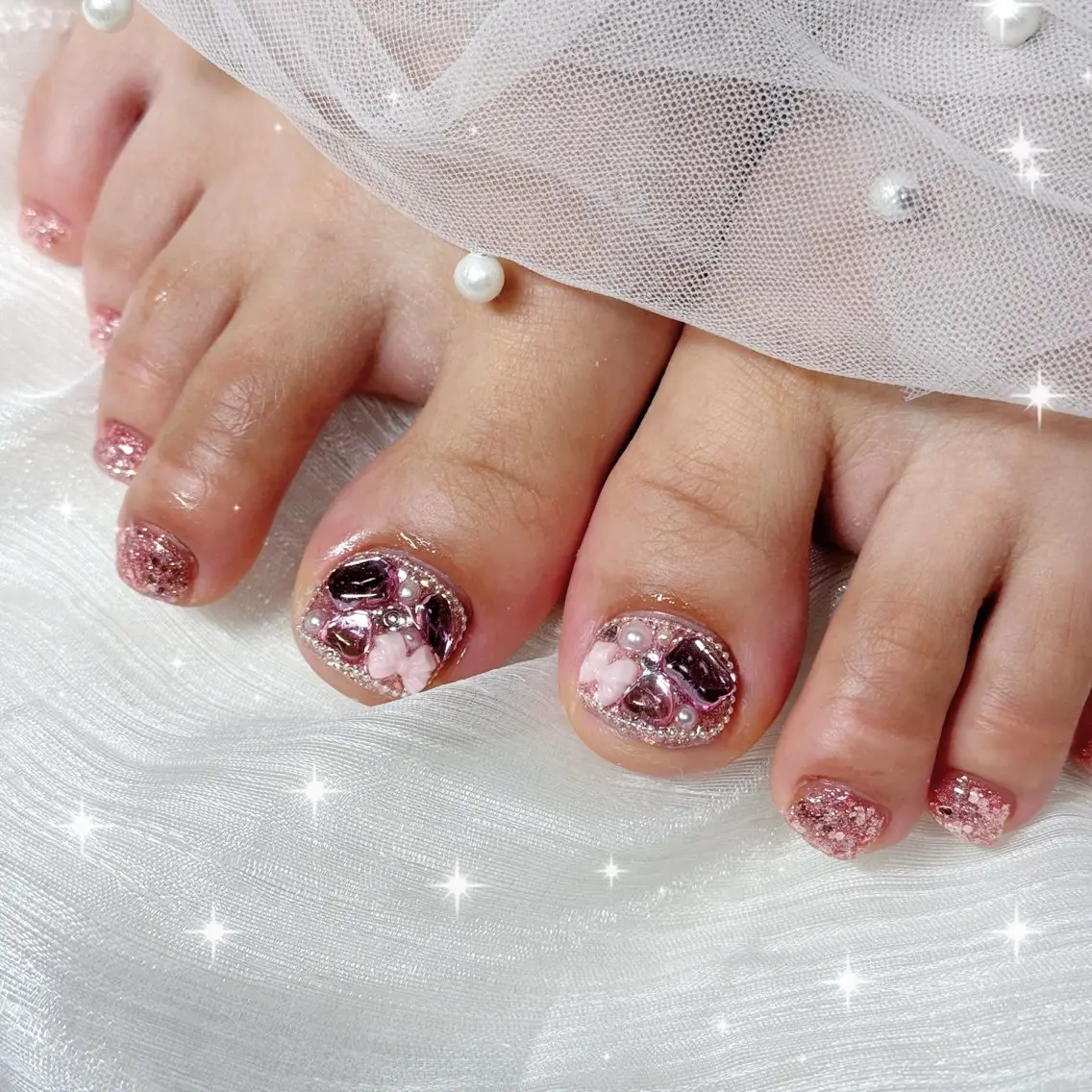 ネイル フットネイル 🎀Mai 🎀最短4/8🈳のネイルデザイン